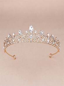 新娘婚禮禮服/旅遊皇冠,適用於女孩,生日/畢業禮物,派對服裝頭飾配件 - 黃色 - 查看 2