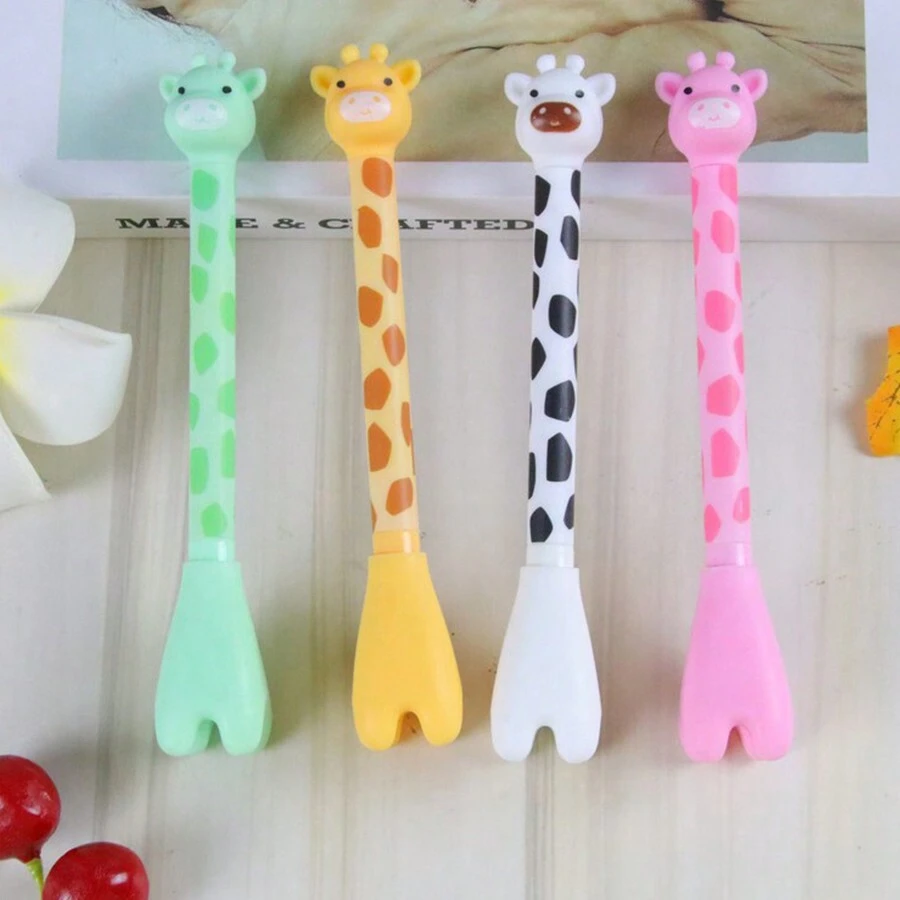 1pc 4pcs Multicolor Cute Cartoon Giraffe Shaped Neutral Pens, Writing Tools For Students And Office Workers - Multicolor - View 1