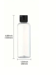件裝旅行瓶空化妝品樣品分配器容器，帶翻蓋，適用於旅行裝化妝品（100 毫升，黑色蓋）3.4 盎司透明空旅行瓶，帶圓盤蓋，TSA 透明塑膠旅行瓶和可再填充洗髮水和乳液旅行容器 - 黑色 - 查看 3