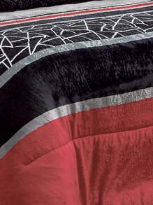 Home Elephant Graphite Thermal Red Double Shearling Coverlet - 紅色 - 查看 3
