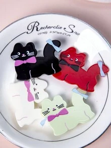 4 件組卡通可愛亞克力兒童髮夾,日常及度假佩戴