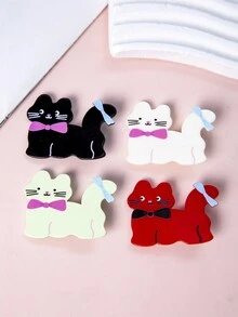 4 件組卡通可愛亞克力兒童髮夾,日常及度假佩戴