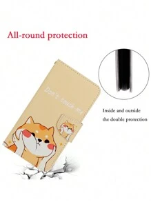 Cute Leather Wallet Phone Case With Card Slots Compatible With Samsung, Iphone, Redmi, Xiaomi, Oppo, Realme, Vivo, Pixel Phones Featuring Tpu Shockproof Protection