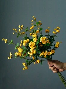 1/3 件仿玫瑰花束、家居花瓶装饰、婚礼装饰、户外花园装饰、生日派对装饰、摄影道具 - 黃色 - 查看 4