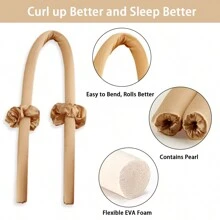 Bộ 3 Xốp Ngủ Slouchy Uốn Tóc Tiên Hồng Bọt Biển Lớn Tóc Gợn Sóng Hiện Vật - Màu vàng - Xem 3