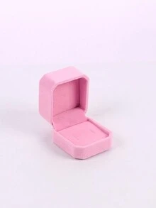 1入組法蘭絨戒指盒,耳環吊墜首飾盒,戒指耳環禮品盒,首飾展示,適用於情人節求婚,婚禮,粉色