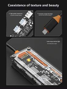五合一type-c Docking站usb-c轉3.5毫米音訊pd充電擴展電腦 - 黑色 - 查看 4
