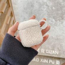 冬季时尚毛绒苹果耳机盒兼容 Airpods1/2/AirPods Pro/AirPods 3/AirPods Pro（第二代） - 白色 - 查看 1