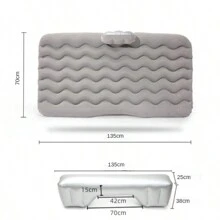 汽車充氣旅行床墊通用後座多功能沙發枕戶外露營墊 - 米色 - 查看 2