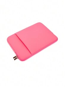 1 pieza Funda de portátil de unicolor casual de 11.6/12.5/13.3/14/15.4/15.6/16/17 pulgadas, compatible con Huawei/Apple/HP/Hasee - Rosa Fucsia - Ver 4