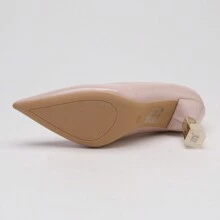 欧美时尚女士高跟鞋，2023年新款，精致优雅，尖头，粗跟，低帮鞋，适合四季 - 粉色 - 查看 6