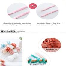 1 件 100 克手工針織雪尼爾紗 Diy 天鵝絨毯子圍巾冰條線 - 薑色 - 查看 5