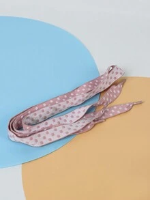 Fashionable Pink Round Polka Dot Shoelaces Shoe Accessory - Pink - View 3
