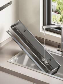 1 件香料架收納架壁掛式、懸掛式灰色香料收納架、農舍調味品收納架、廚房收納架、靈活浴室收納架、家庭廚房配件、烹飪工具