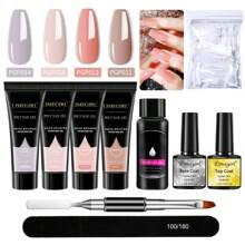 LIMEGIRL 10 cái Poly Gel Mở rộng móng , Nhanh Gel Mở rộng móng Bộ dụng cụ Với cơ sở Áo áo , Trượt , Acrylic Mở rộng móng Dụng cụ làm móng Dành cho người mới bắt đầu Chuyên gia DIY Tiệm làm móng tay - Đen và trắng - Xem 2