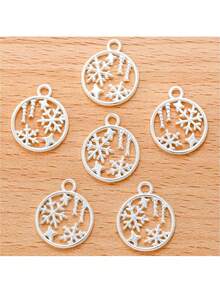 yuenz 20入組4色雪花吊飾,適用於項鍊珠寶吊墜製作、聖誕節手工珠寶配件,尺寸為19*16mm L516 - 20pcs - 查看 5