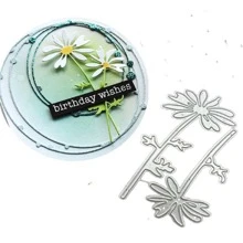 DIY 3D Hoa Cắt kim loại Chết Giấy nến Cạnh Cắt Dụng cụ cắt sửa , Làm sổ lưu niệm Dao , Khuôn Lưỡi , Punch Mẫu - Bạc - Xem 1