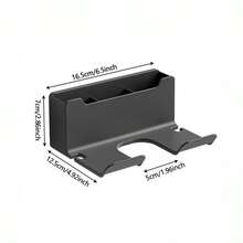 1pc 防水吹風機支架浴室吹風機收納支架浴室吹風機放置懸吊支架 - 黑色 - 查看 4