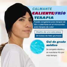 Gorros De Gel Para Aliviar El Dolor De Cabeza Y La Migraña,Gorra Frío para Aliviar El Dolor de Cabeza,Headache Hat para Migraine Relief y Ojos Hinchados,Flexible y Reutilizable,Gorro de Hielo Relieves Tensión de Cabeza In Minutes,Paquete de Hielo de Gel para Aliviar el Dolor ,Gorro Masajeador de Cabeza con Crioterapia - Negro - Ver 2