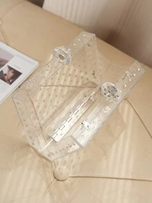 新品純色亞克力鑲嵌鑽石手拿包,歐美風格,適用於女士婚禮、宴會等場合,時尚裝扮包,硬殼手拿包,小方包