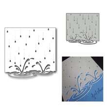 1入組下雨剪裁模板,可用於聖誕節及紙質相簿diy,剪裁模板 - 銀色 - 查看 4