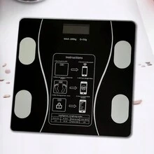 Electronic Body Weight Scale With Body Fat Analyzer, Health Measurement Tool - Black - View 1