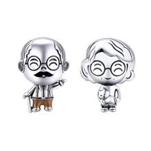 WOSTU 家族系列祖父母1入組真925純銀外公金屬吊飾,可用於手鍊珠寶diy製作配件 - 銀色 - 查看 2
