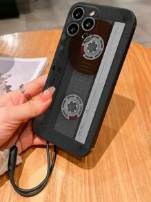 Ốp điện thoại dày dặn chống sốc, có họa tiết in, kèm dây cáp bổ sung, tương thích với iPhone 15Promax/13/14/11/XS, //, màu đen với họa tiết in, phiên bản quốc tế, không phải phiên bản nội địa. - Nhiều màu - Xem 4