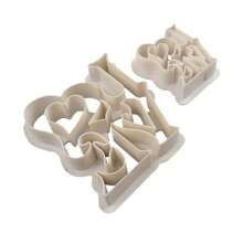 2入組愛情信件造型餅乾切割器,適用於情人節,婚禮,蛋糕模具,肥皂,巧克力製作和diy廚房烘焙工具