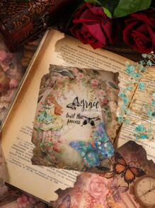 30pcs Vintage Rose Themed Scrapbooking Supplies Aesthetic Decorative Material Including Flowers, Birds, Cute Animals, Perfect For Planning Bullet Journals, Scrapbooks, Diy Crafts - Multicolor - View 7