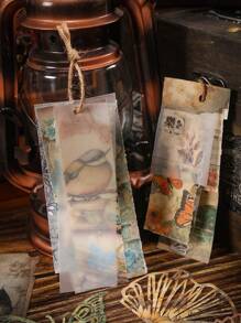 30pcs Vintage Rose Themed Scrapbooking Supplies Aesthetic Decorative Material Including Flowers, Birds, Cute Animals, Perfect For Planning Bullet Journals, Scrapbooks, Diy Crafts - Multicolor - View 10