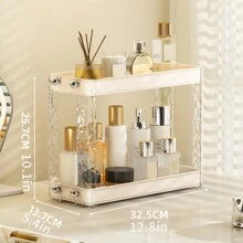 衛生間櫃檯組織者,2層衛生間櫃檯廚房香料架化妝品組織者,櫃枱儲物架,適用於浴室,廚房,客廳,臥室,化妝。是女性或女孩的不錯禮物選擇