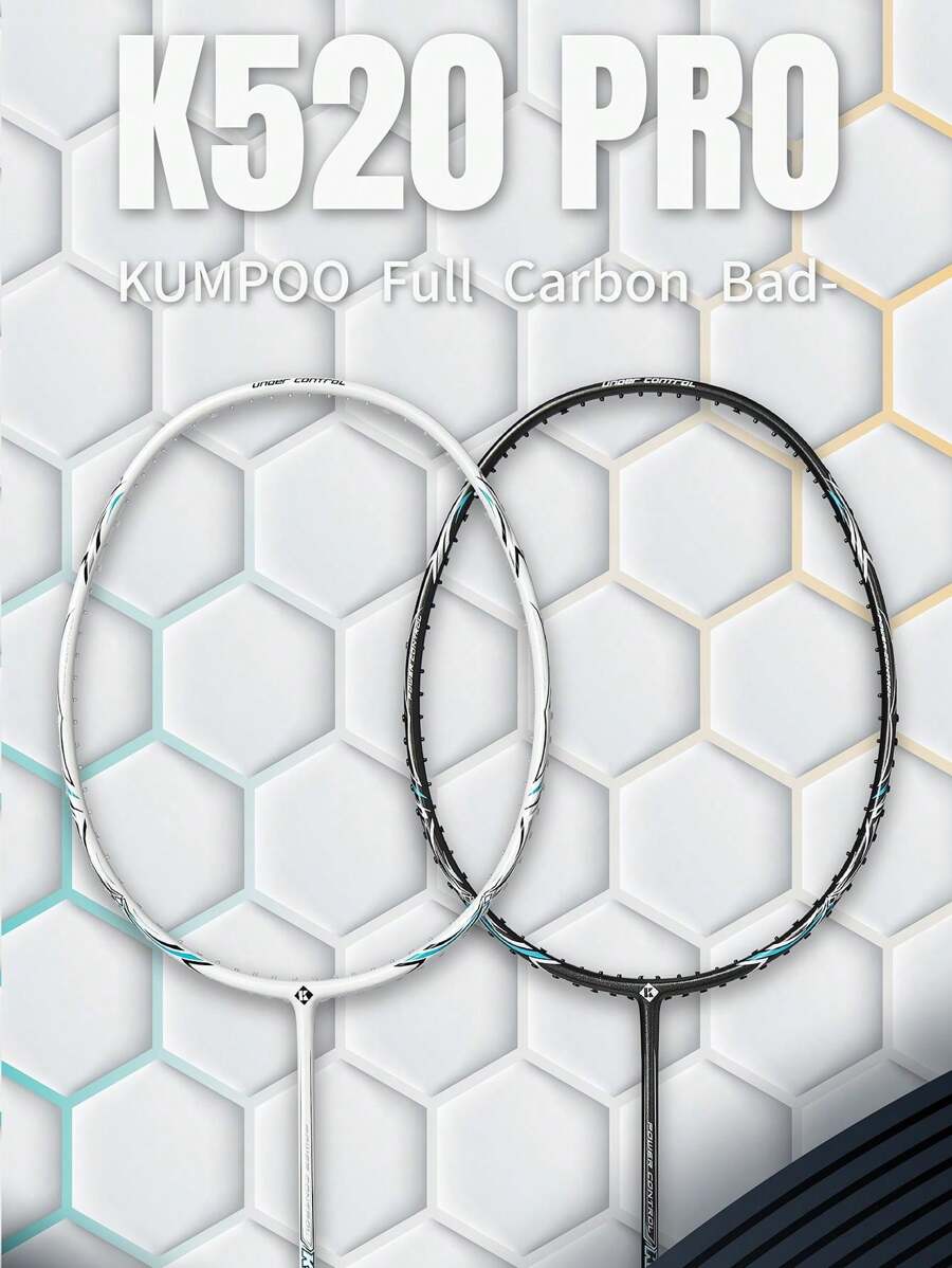 Kumpoo K520 Pro Badminton Racket - 86g Lightweight Full Carbon Badminton Racket, Maximum Tension 28 Lbs. - White - View 1