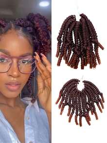 1 包6吋短鬆螺旋編織針,適用於 Passion Twist 髮型、鉤編髮型、女性髮延長,鉤編髮延長和梳編髮