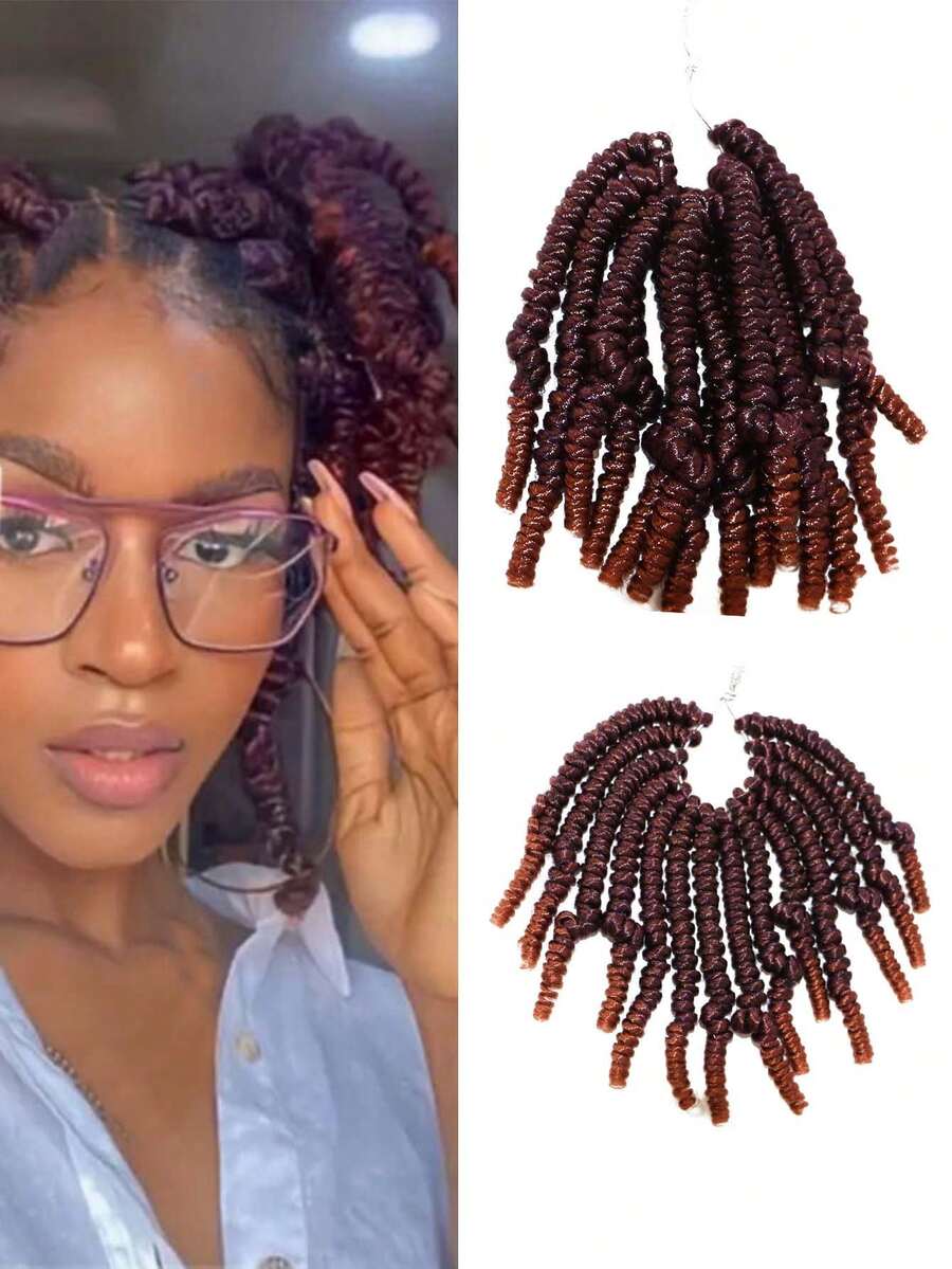 1 包6吋短鬆螺旋編織針,適用於 Passion Twist 髮型、鉤編髮型、女性髮延長,鉤編髮延長和梳編髮