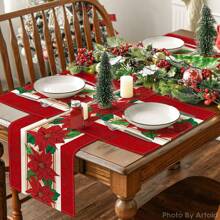 紅色玫瑰桌旗 - 彩色 - 查看 4