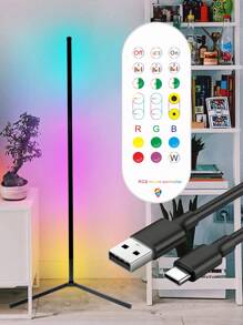 Bluetooth APP Controlled Modern Style Aluminum LED Corner Wall Lamp, 3 Segments, Sound Activated Mode, Perfect For Creating Ambiance And Visual Effect For Home, Study, Living Room, Bedroom, Parties, Live Streaming, And Gaming - Black - View 2