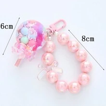 1入流沙漂漂糖鑰匙扣，舒適紋理可愛的學生亮色鑰匙扣，是學生和糖果愛好者的完美禮物鑰匙扣，也可以掛於手鍊或手帶上。 - 粉色 - 查看 3
