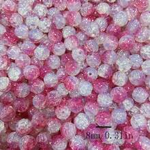 1包(約50pcs)8*8mm彩色花卉裂紋仿水晶珠子,用於diy珠寶製作 - 彩色 - 查看 2