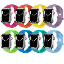 8入組柔軟的矽膠手環,適用於女士或男士的apple Watch Band 40mm 41mm 38mm 45mm 44mm 42mm,防水運動手環替換手帶,適用於se Series 9 8 7 6 5 4 3 2 - 彩色 - 查看 8