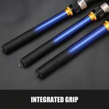 1支輕量碳纖維投翻式釣竿,適用於海釣,釣魚工具配備 - 藍色 - 查看 7