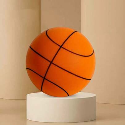 Orange 25cm Striped Shape Mute Indoor Basketball Toy, Soft & Safe Children's Toy Ball, Quiet Play Ball