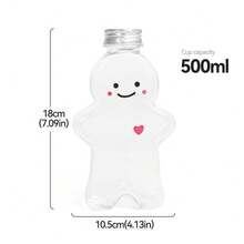 6pcs, Christmas Water Bottle, Snowman Bear Bottle, Gingerbread Man Bottle, Milk Tea Drinking Cup, Holiday Christmas Gifts, Xmas Decoration, Christmas Decoration