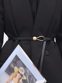 1條簡約裝飾結腰帶,適用於女士外套/裙子/襯衫/毛衣,ins風格細腰帶