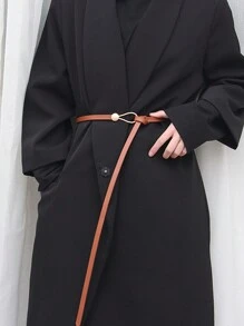 1條簡約裝飾結腰帶,適用於女士外套/裙子/襯衫/毛衣,ins風格細腰帶