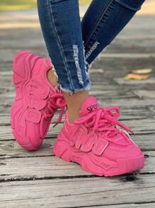 女性休閒防水台運動鞋帶透氣和多用途厚