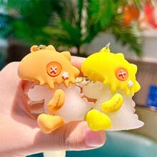 1pc Cute Ice Cream & Dinosaur Plush Toy Car Keychain Cartoon Couple Backpack Pendant Small Gift - Pink - View 4