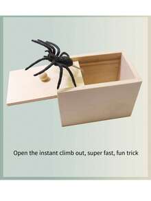 整蠱嚇人箱蜘蛛盒創意禮物惡作劇玩具,外型像真的動物 - 棕色 - 查看 4