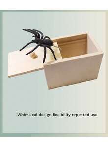 整蠱嚇人箱蜘蛛盒創意禮物惡作劇玩具,外型像真的動物 - 棕色 - 查看 5