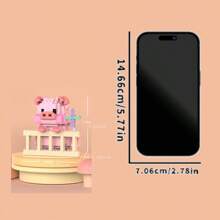 Micro Particles Building Blocks Animal Themed Piggy's Diary Slouchy Pig Model Kids' Educational Assembly Toy - Black - View 5